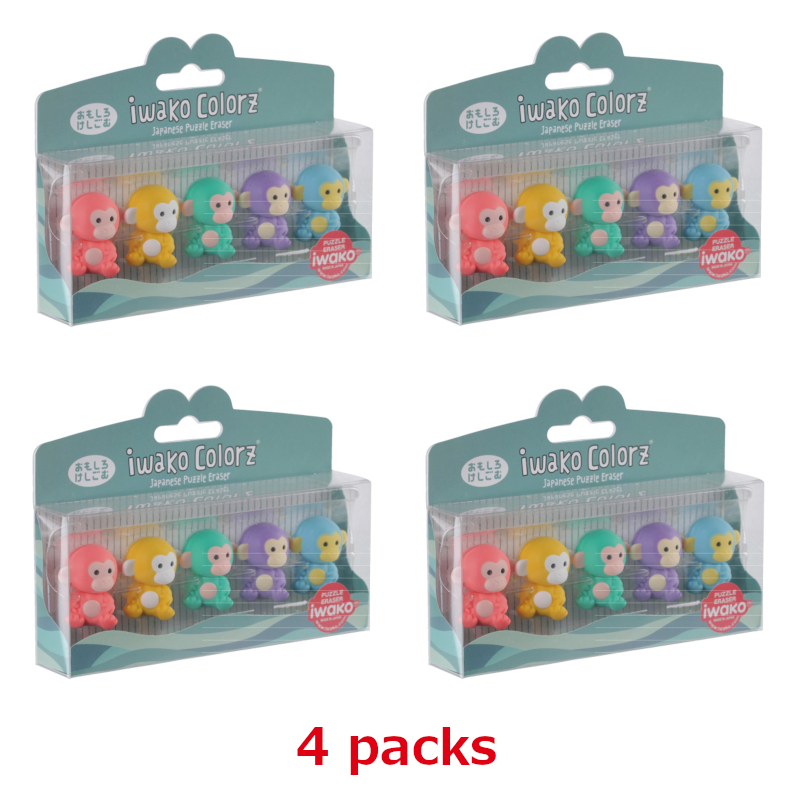 IWAKO COLORZ "Monkey" x 4 packs