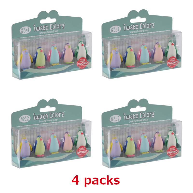 IWAKO COLORZ "Penguin" x 4 packs